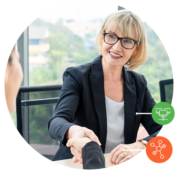 Contact Center manager works with agents